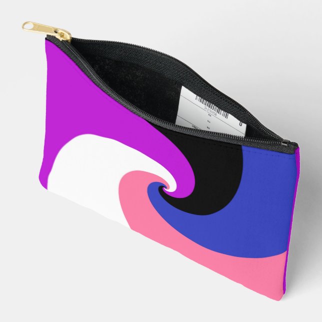 Pochette À Accessoires Drapeau de fierté genderfluid abstrait en spirale  (Ouvrir)