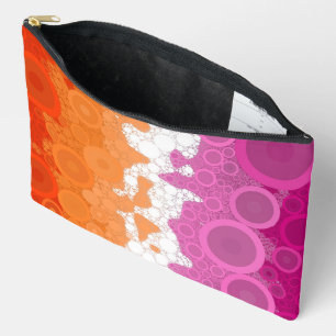 Pochette À Accessoires Drapeau de fierté lesbienne abstrait groovy bohème