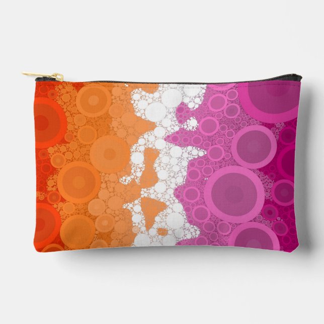 Pochette À Accessoires Drapeau de fierté lesbienne abstrait groovy bohème (Recto)