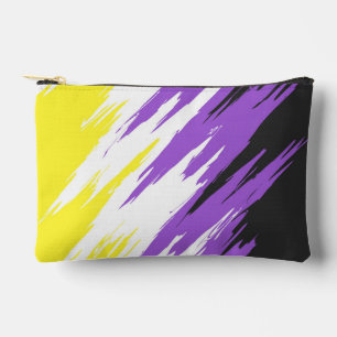 Pochette À Accessoires Drapeau de fierté non binaire funky grunge zigzag