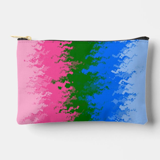 Pochette À Accessoires Drapeau de fierté omniromantique abstrait ondulé t (Recto)
