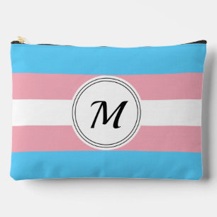 Pochette À Accessoires Drapeau de fierté transgenre avec une initiale per