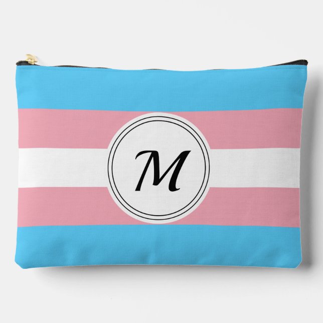 Pochette À Accessoires Drapeau de fierté transgenre avec une initiale per (Recto)