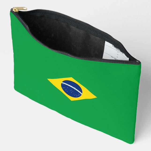Pochette À Accessoires Drapeau du Brésil (Ouvrir)