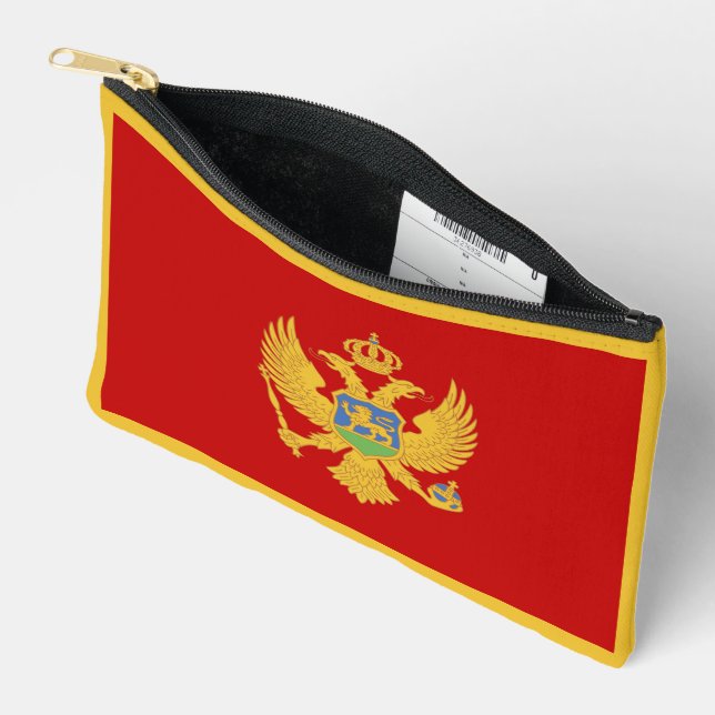 Pochette À Accessoires Drapeau du Monténégro (Ouvrir)