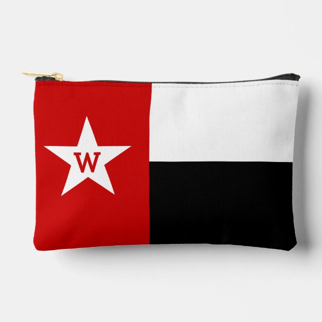 Pochette À Accessoires Drapeau du Texas rouge et noir (Recto)
