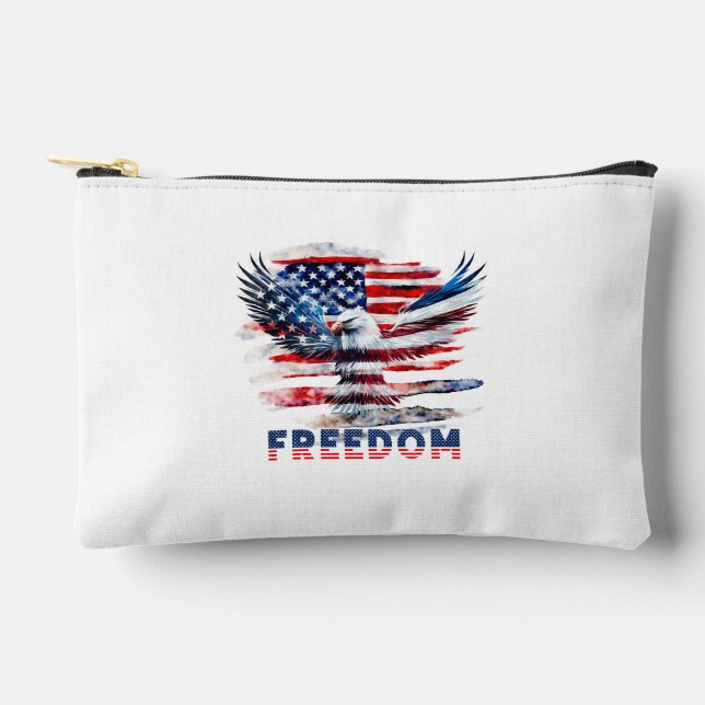 Pochette À Accessoires Drapeau et aigle des Etats-Unis.Liberté. (Recto)