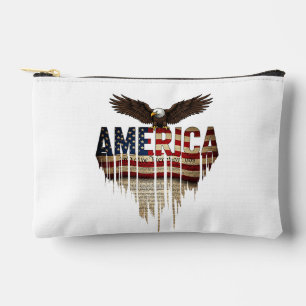 Pochette À Accessoires Drapeau grunge américain et aigle