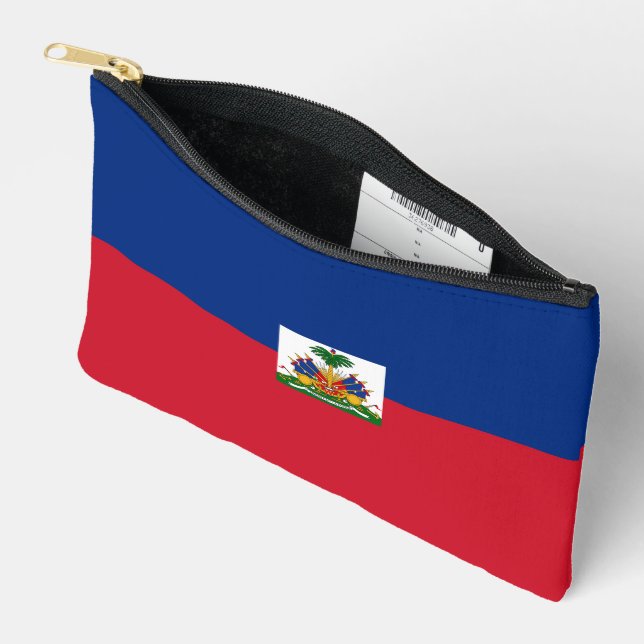 Pochette À Accessoires Drapeau Haïti (Ouvrir)