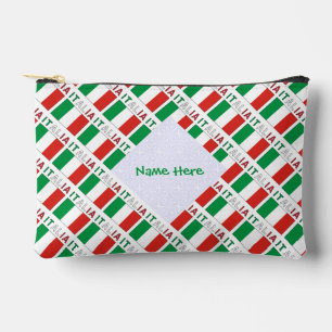 Pochette À Accessoires Drapeau Italien Italia Carrelé Vert Personnalisé
