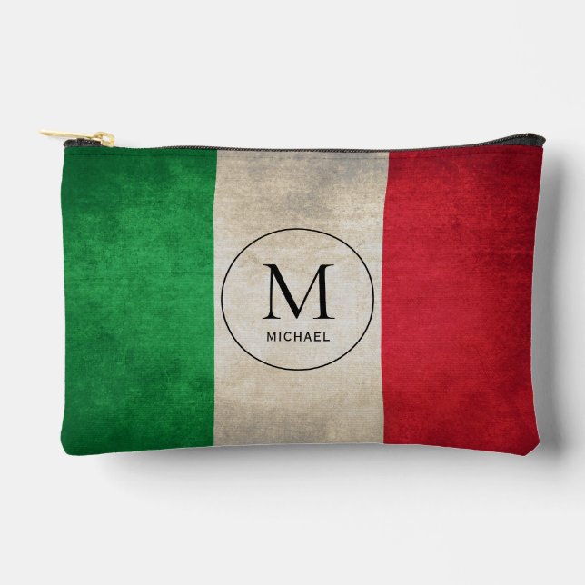 Pochette À Accessoires Drapeau italien rustique monogramme (Recto)