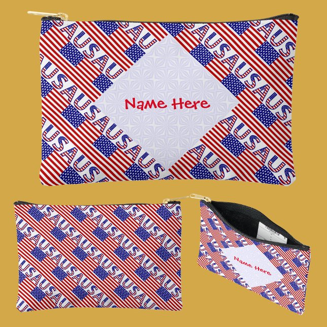 Pochette À Accessoires Drapeau USA Personnalisé (Créateur téléchargé)