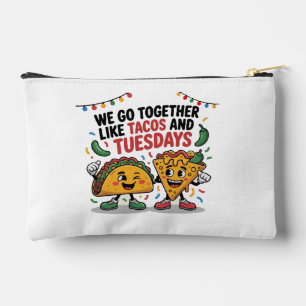 Pochette À Accessoires Drôle "On va ensemble comme les tacos et les mardi