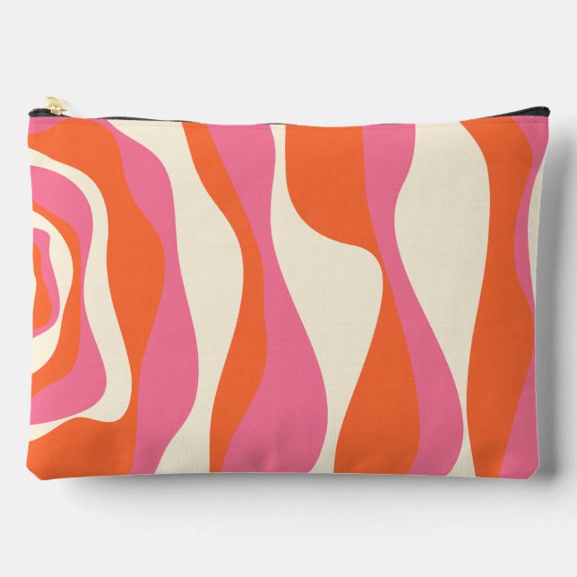 Pochette À Accessoires Ebb et flux 4 - rose, orange et crème (Recto)
