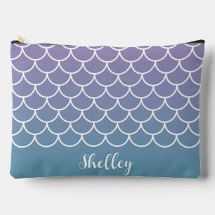 Pochette À Accessoires Échelle de pêche de sirène Lilac Turquoise Gradien
