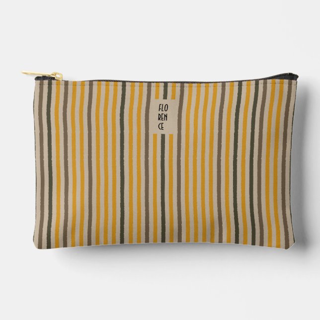 Pochette À Accessoires Echo Trails Stripes Accessoire Pouch - Mustard (Recto)