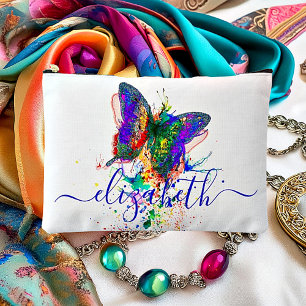 Pochette À Accessoires Éclaboussure de papillon personnalisée   
