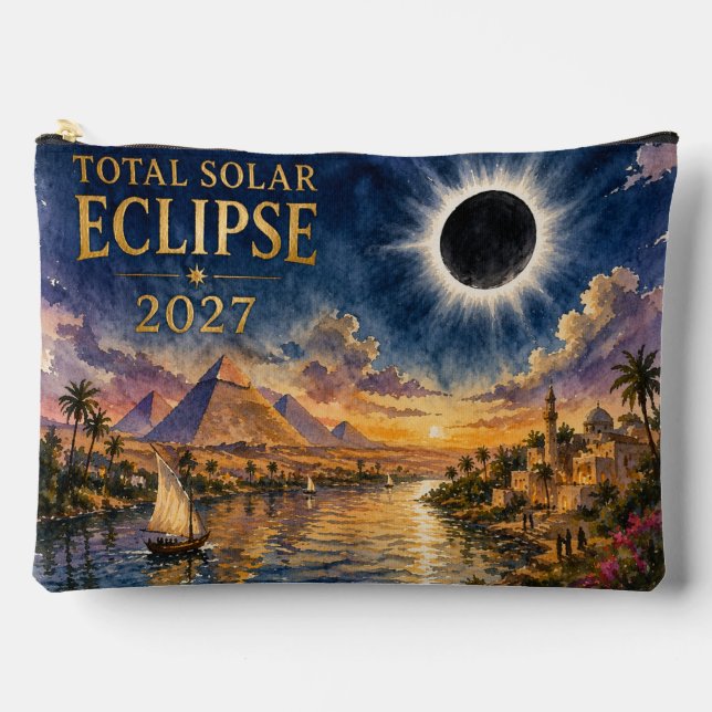 Pochette À Accessoires Éclipse totale de Soleil 2027 Égypte (Recto)