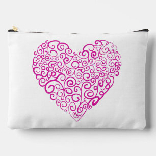 Pochette À Accessoires Écriture spirale coeur rose pour la Saint Valentin