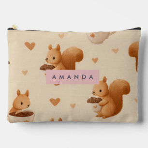 Pochette À Accessoires Écureuil adorable et Motif d'maïs