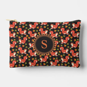 Pochette À Accessoires Écureuil mou et Motif feuille d'automne