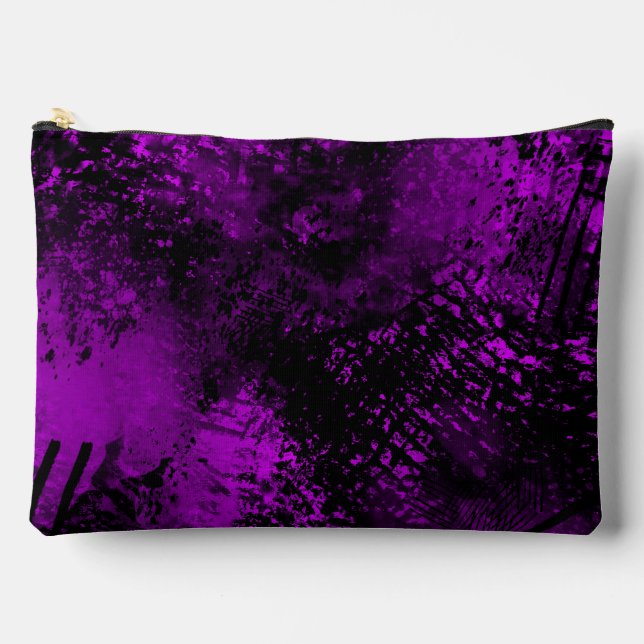 Pochette À Accessoires Effet d'éclosion de peinture à éclats violet et no (Recto)