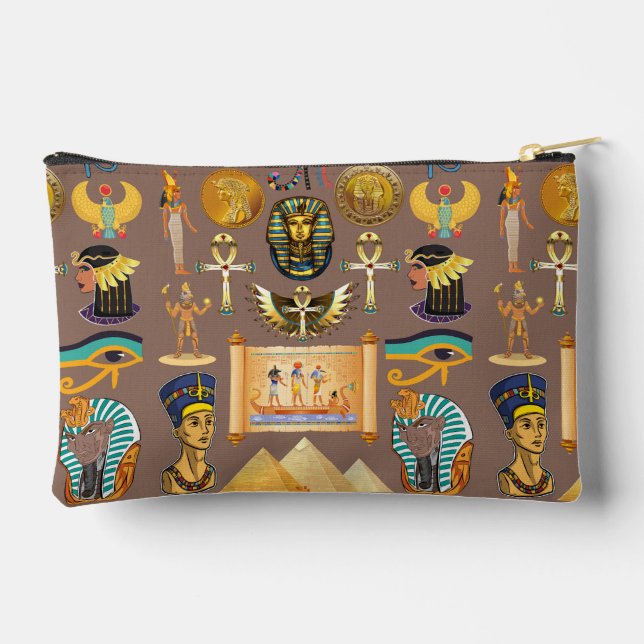 Pochette À Accessoires Egyptian Ancient Hieroglyphic Pattern Symbol (Verso)