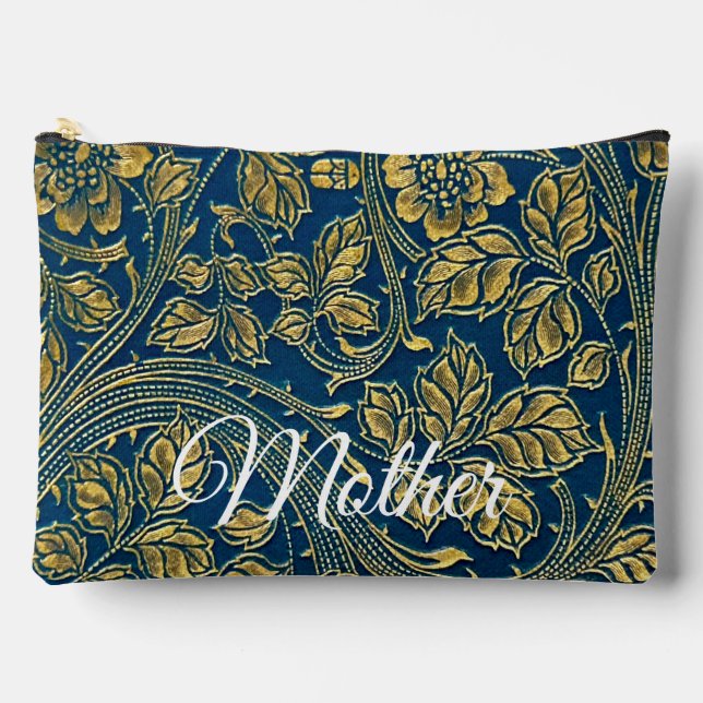 Pochette À Accessoires Élégance Bleu Doré (Recto)