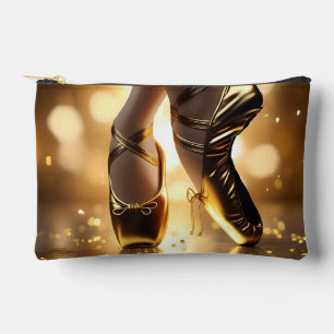 Pochette À Accessoires Élégance dorée : chaussures de ballerine sur Bokeh