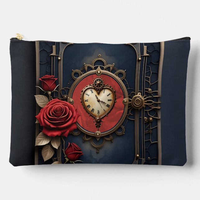 Pochette À Accessoires Élégance Éternelle – Cœur d'Horlogerie (Recto)