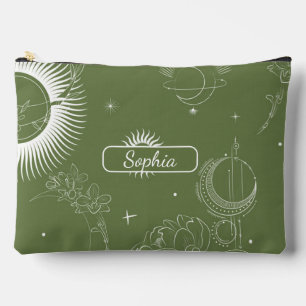 Pochette À Accessoires Elégant Art de forme verte bio pour cadeaux