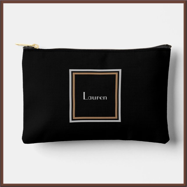 Pochette À Accessoires Elégant Art Déco Noir (Bookmark my store! https://www.zazzle.com/store/capricepetit)