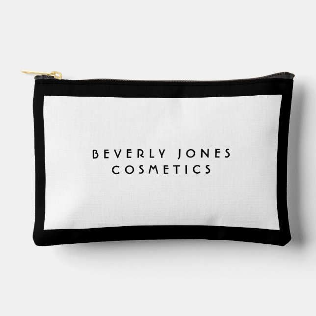 Pochette À Accessoires Elégant blanc avec bordure noire (Recto)