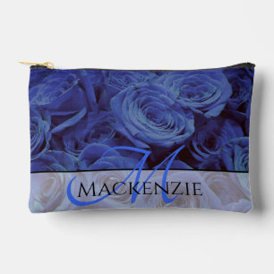 Pochette À Accessoires Elégant bleu rose bleu foncé fleurs bleu bleu flor