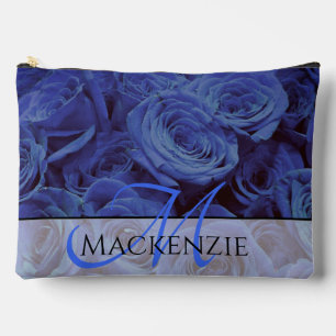 Pochette À Accessoires Elégant bleu rose bleu foncé fleurs bleu bleu flor