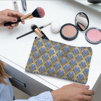 Elégant Blue Gold Art Déco Motif Vintage