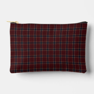 Pochette À Accessoires Élégant carreau héritage bordeaux et bleu marine