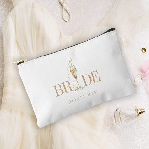 Pochette À Accessoires Élégant Champagne Flute Bride cadeau cosmétique