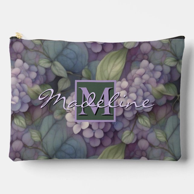 Pochette À Accessoires Elégant chic pourpre pourpre chic aquarelle fleuri (Recto)