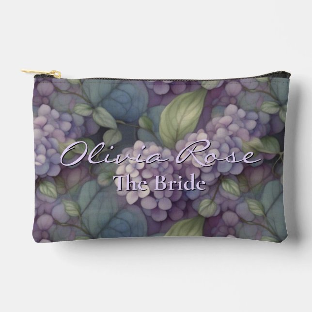 Pochette À Accessoires Elégant chic pourpre pourpre chic aquarelle fleuri (Recto)