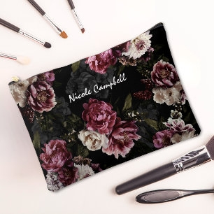 Pochette À Accessoires Élégant design floral de rose blanche lunatique
