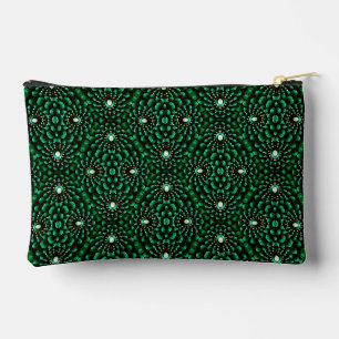 Pochette À Accessoires Élégant Emerald & Pearl Abstrait Dot Art Motif