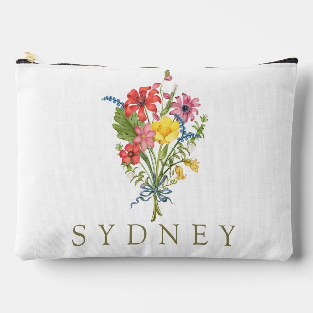 Pochette À Accessoires Élégant Fleur sauvage floral Boho (Recto)