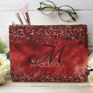 Pochette À Accessoires Élégant monogramme de parties scintillant en or no