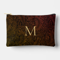 Élégant Monogramme Floral Orange Rouille Vintage O
