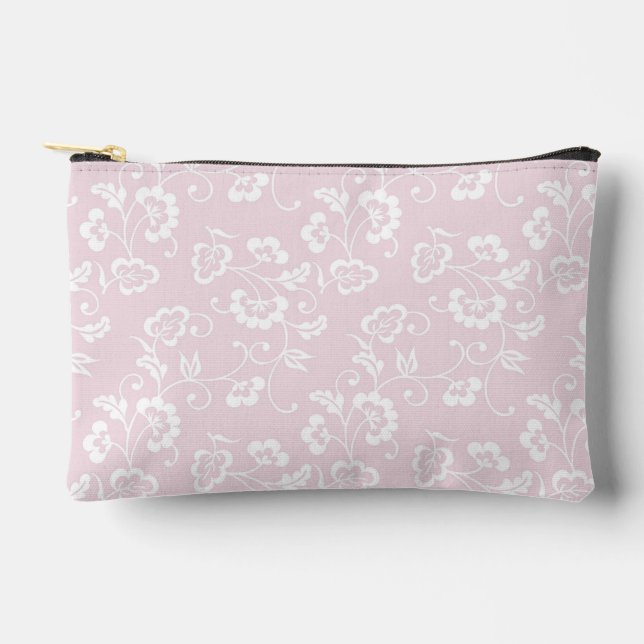 Pochette À Accessoires Élégant motif floral rose (Recto)