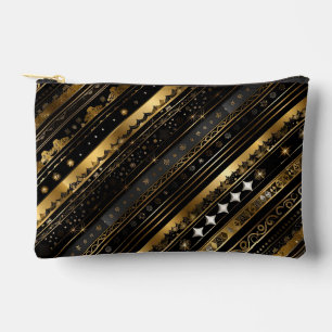 Pochette À Accessoires Élégant Noir Et Or Horizontal Divisé