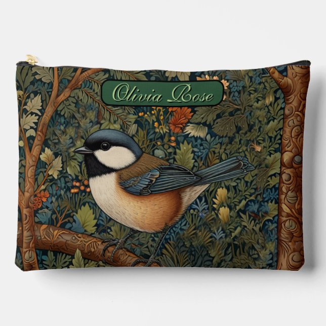 Pochette À Accessoires Élégant oiseau de la forêt rétro  (Recto)