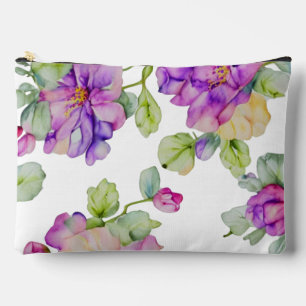 Pochette À Accessoires Elégante couleur rose violet aquarelle florale