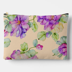 Pochette À Accessoires Elégante couleur rose violet aquarelle florale